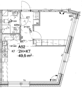 Asunnon pohjapiirustus