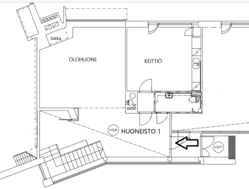 Huoneiston pohjapiirros 