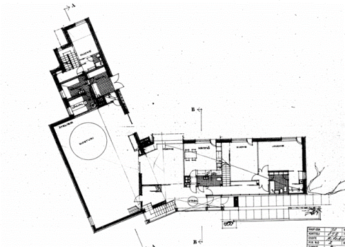 Kalervo Kallion ateljeetalo, pohjapiirros 1. krs